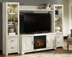 Bellaby Whitewash 4 Piece Entertainment Center with 63" TV Stand and/or Fireplace