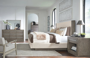 Anibecca Weathered Gray Upholstered Bed