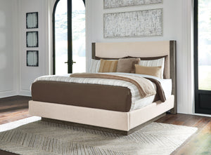 Anibecca Weathered Gray Upholstered Bed