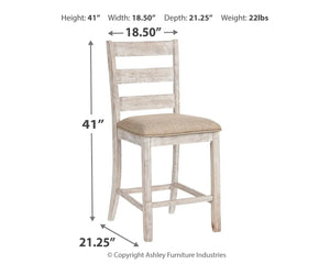 Dimensions of Skempton Upholstered Bar Stools - 18.5" wide by 41" high by 21.25" deep