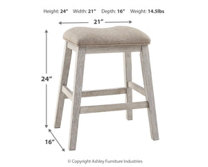 Dimension of Skempton Upholstered Bar Stool - 21" wide by 24" high by 16" deep
